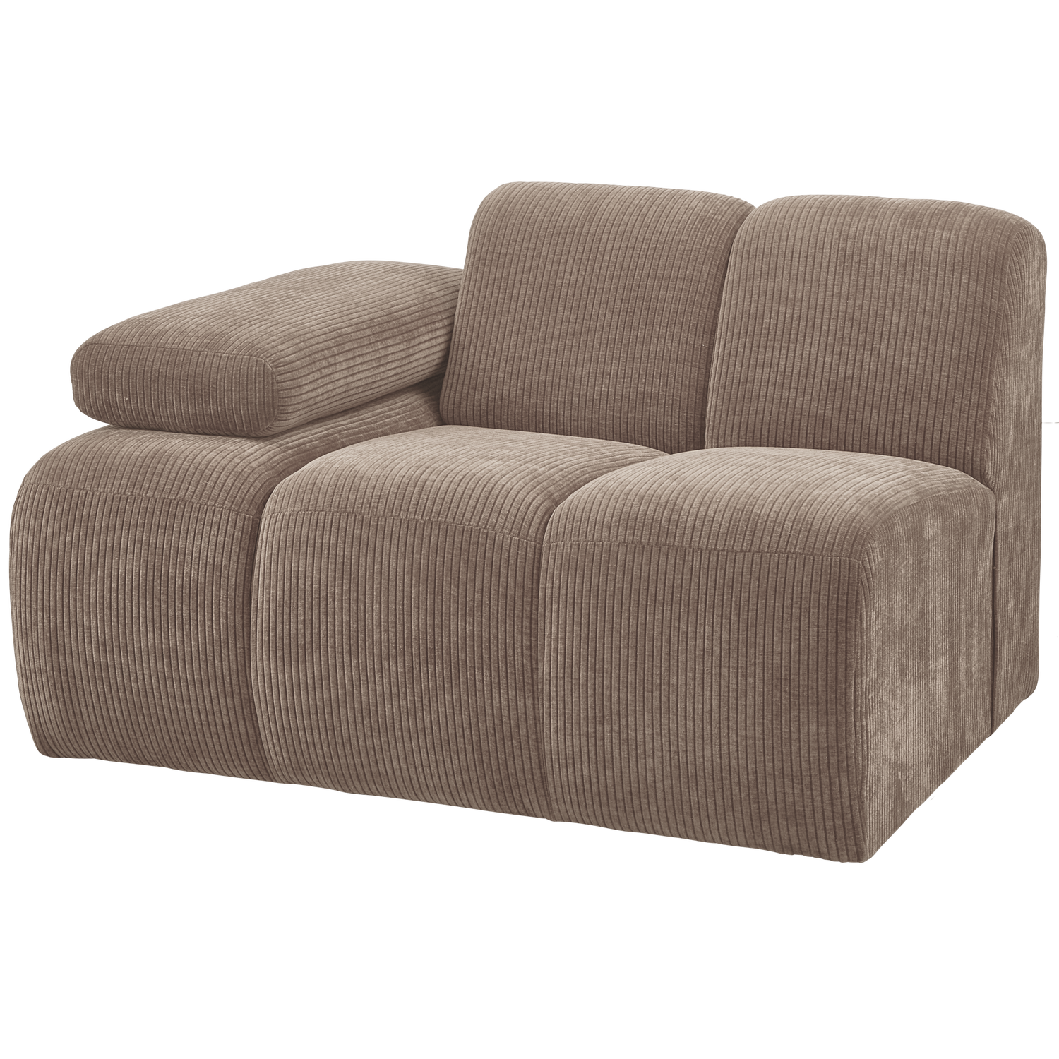 WOOOD Mojo 1-Zits Bank Met Arm Links - Ribstof - Zand - 74x120x97