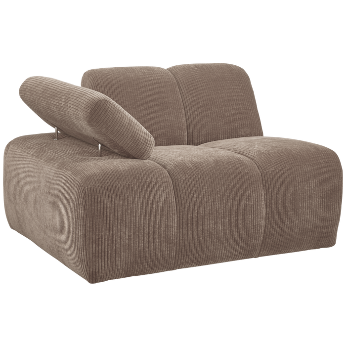 WOOOD Mojo 1-Zits Bank Met Arm Links - Ribstof - Zand - 74x120x97