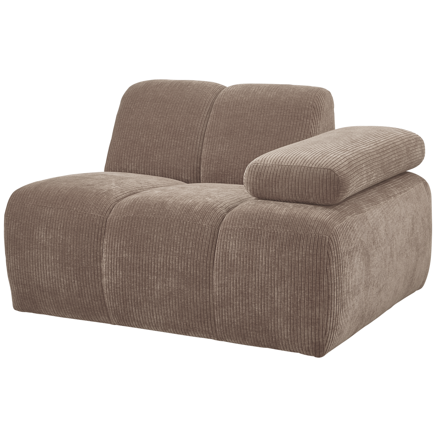 WOOOD Mojo 1-Zits Bank Met Arm Rechts - Ribstof - Zand - 74x120x97