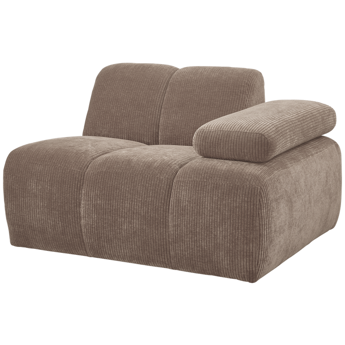 WOOOD Mojo 1-Zits Bank Met Arm Rechts - Ribstof - Zand - 74x120x97