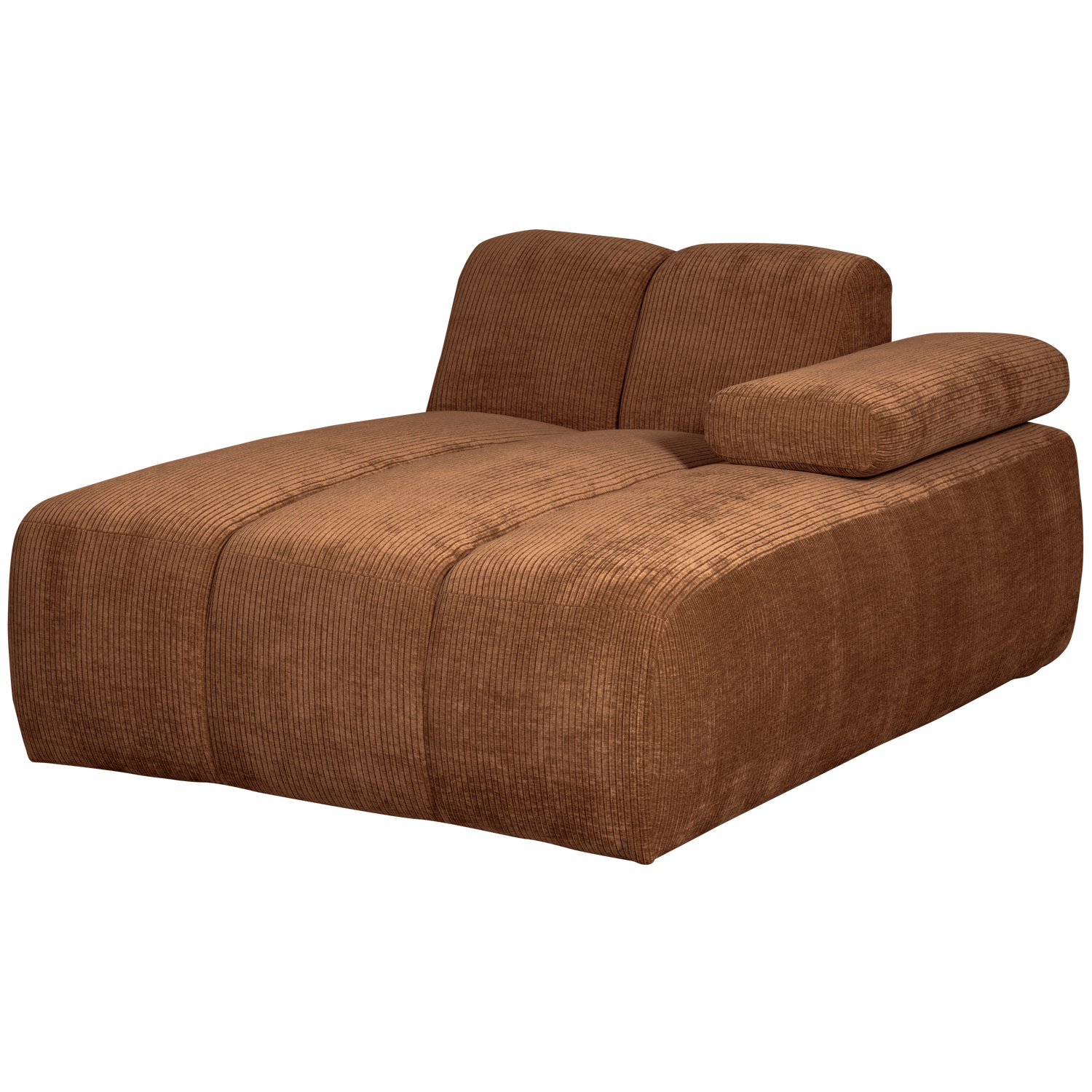 WOOOD Mojo Chaise Longue Elementenbank Rechts - Ribstof - Roest Bruin