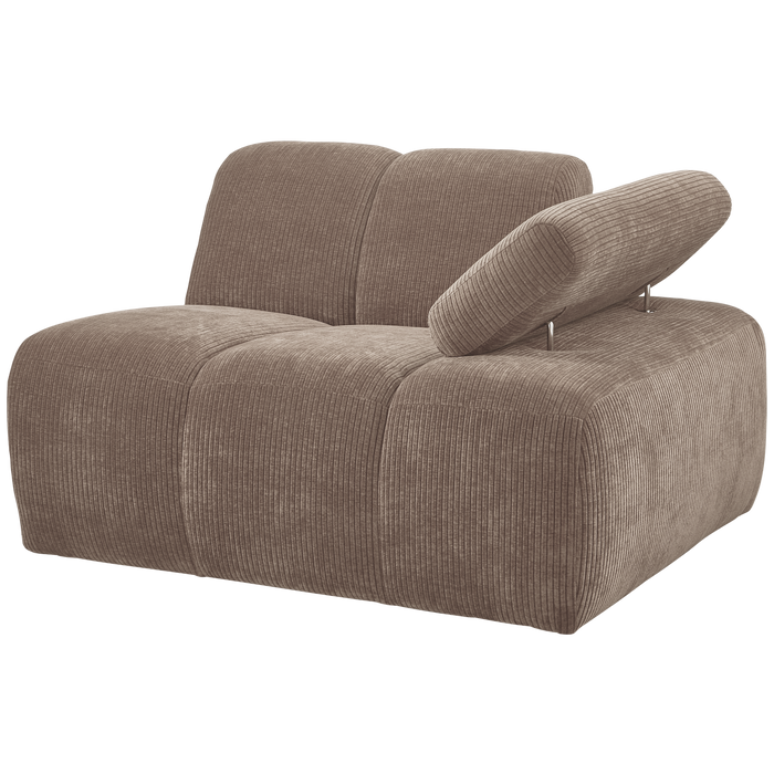 WOOOD Mojo 1-Zits Bank Met Arm Rechts - Ribstof - Zand - 74x120x97