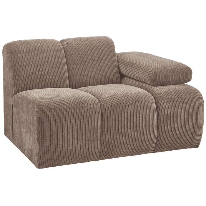 WOOOD Mojo 1-Zits Bank Met Arm Rechts - Ribstof - Zand - 74x120x97