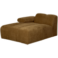 WOOOD Mojo Chaise Longue Elementenbank links - Ribstof - Honing Geel