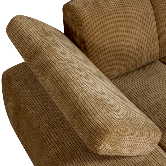 WOOOD Mojo Chaise Longue Elementenbank links - Ribstof - Honing Geel