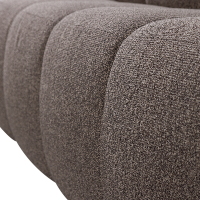 WOOOD Mojo Eetbankje Met Rugleuning - Bouclé - Bruin Melange - 164cm