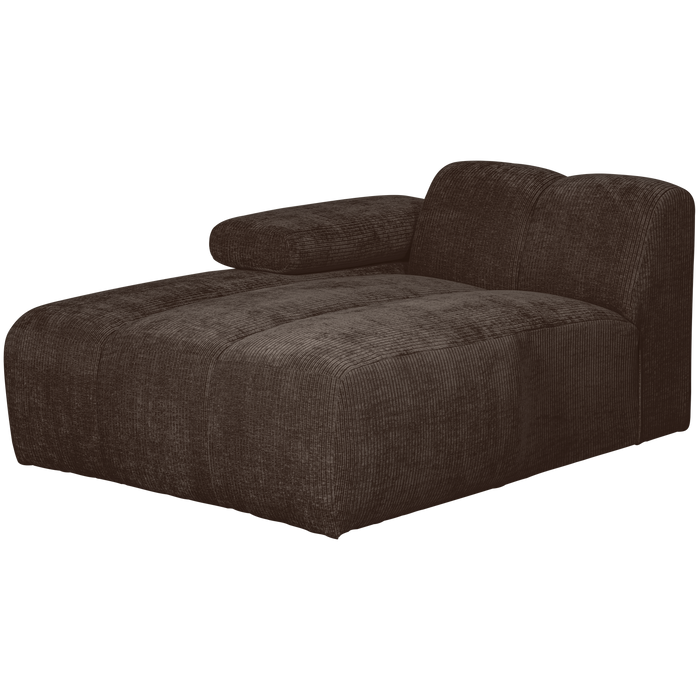 WOOOD Mojo Chaise Longue Elementenbank Links - Ribstof - Bruin