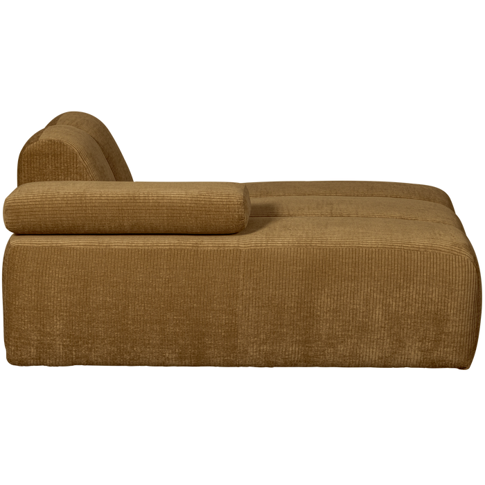 WOOOD Mojo Chaise Longue Elementenbank links - Ribstof - Honing Geel