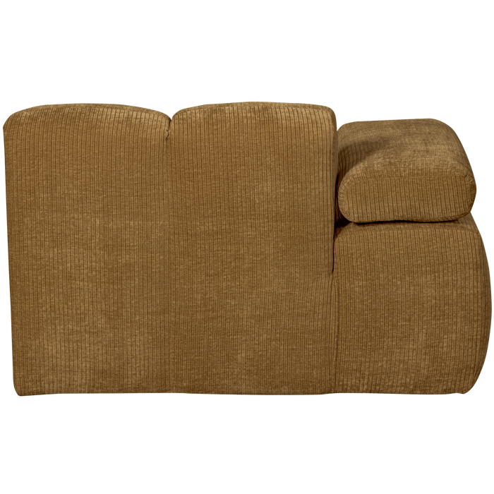 WOOOD Mojo Chaise Longue Elementenbank links - Ribstof - Honing Geel