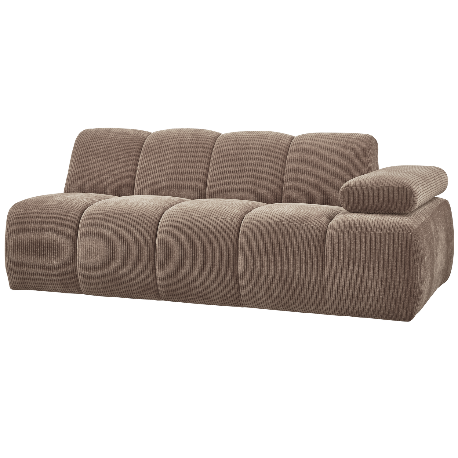 WOOOD Mojo 2-Zits Bank Met Arm Rechts - Ribstof - Zand - 74x200x97