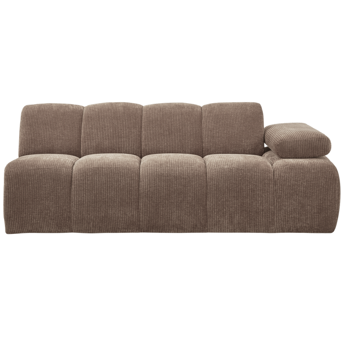 WOOOD Mojo 2-Zits Bank Met Arm Rechts - Ribstof - Zand - 74x200x97