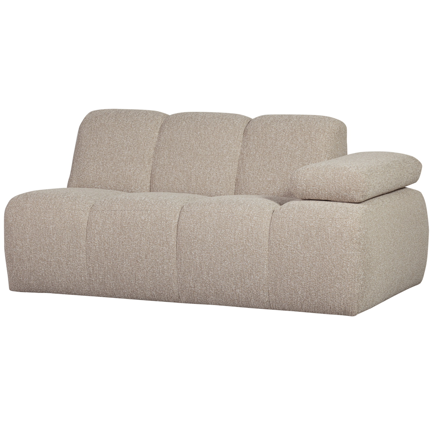 WOOOD Mojo 1,5-Zits Bank Met Arm Rechts - Bouclé - Beige - 74x160x97