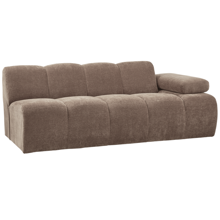 WOOOD Mojo 2-Zits Bank Met Arm Rechts - Ribstof - Zand - 74x200x97