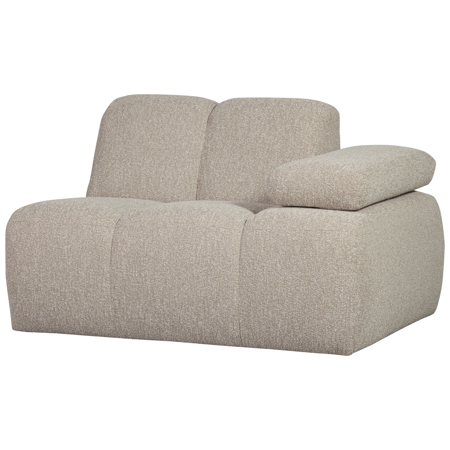 WOOOD Mojo 1-Zits Bank Met Arm Rechts - Bouclé - Beige - 74x120x97