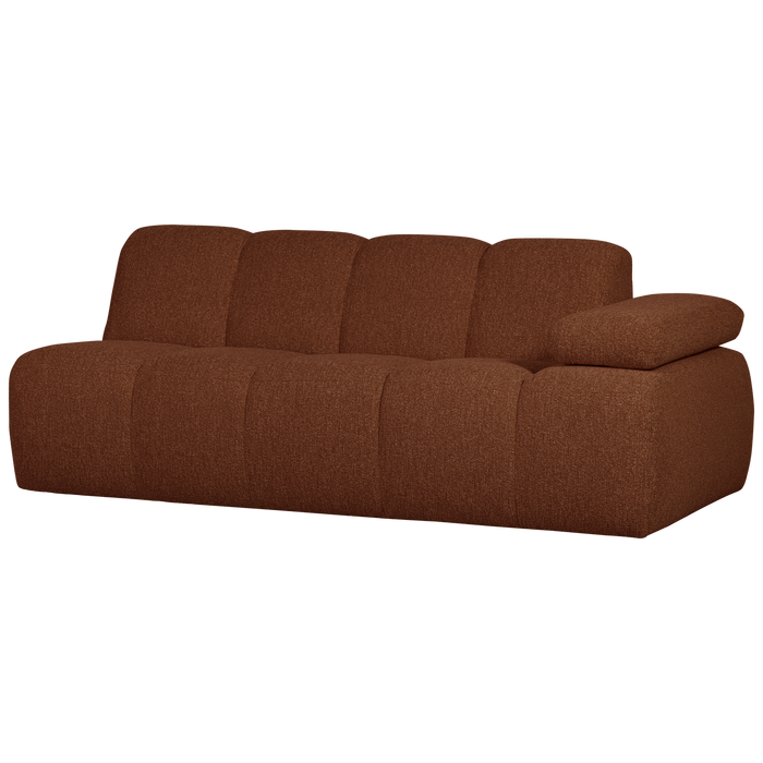 WOOOD Mojo 2-Zits Bank Met Arm Rechts - Bouclé - Roest Bruin Melange