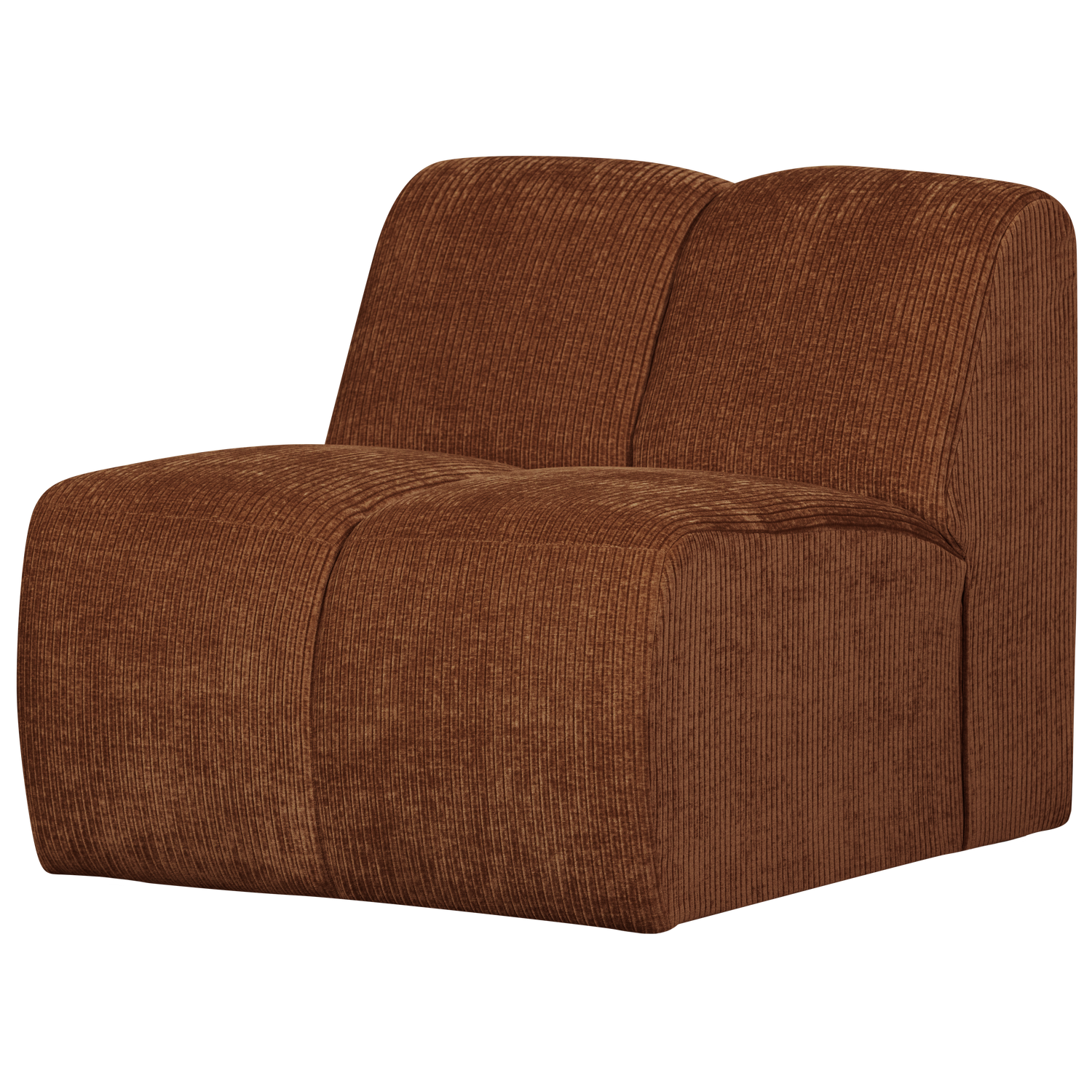 WOOOD Mojo 1-Zits Bank - Ribstof - Roest Bruin - 74x80x97