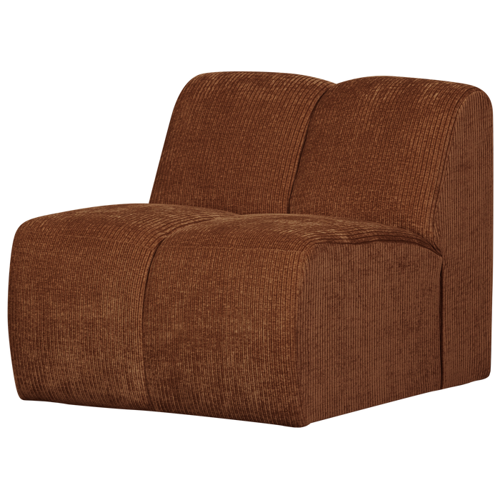 WOOOD Mojo 1-Zits Bank - Ribstof - Roest Bruin - 74x80x97