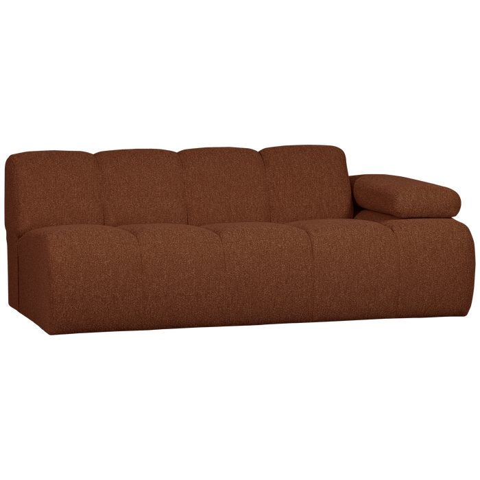WOOOD Mojo 2-Zits Bank Met Arm Rechts - Bouclé - Roest Bruin Melange