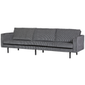 WOOOD Rodeo 3-Zits Bank - Streep - Zwart|Grijs - 85x277x86 cm,