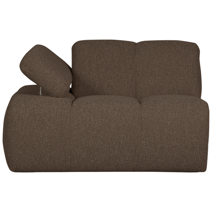 WOOOD Mojo 1-Zits Bank Met Arm Links - Bouclé - Bruin - 74x120x97