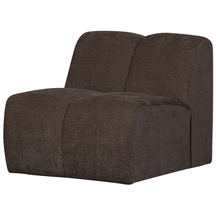 WOOOD Mojo 1-Zits Bank - Ribstof - Bruin - 74x80x97