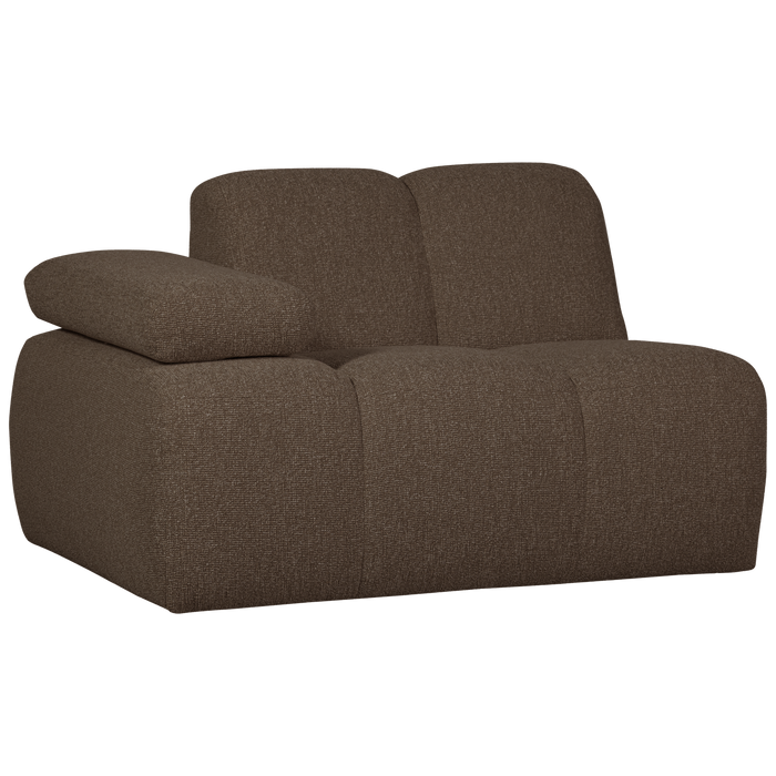 WOOOD Mojo 1-Zits Bank Met Arm Links - Bouclé - Bruin - 74x120x97