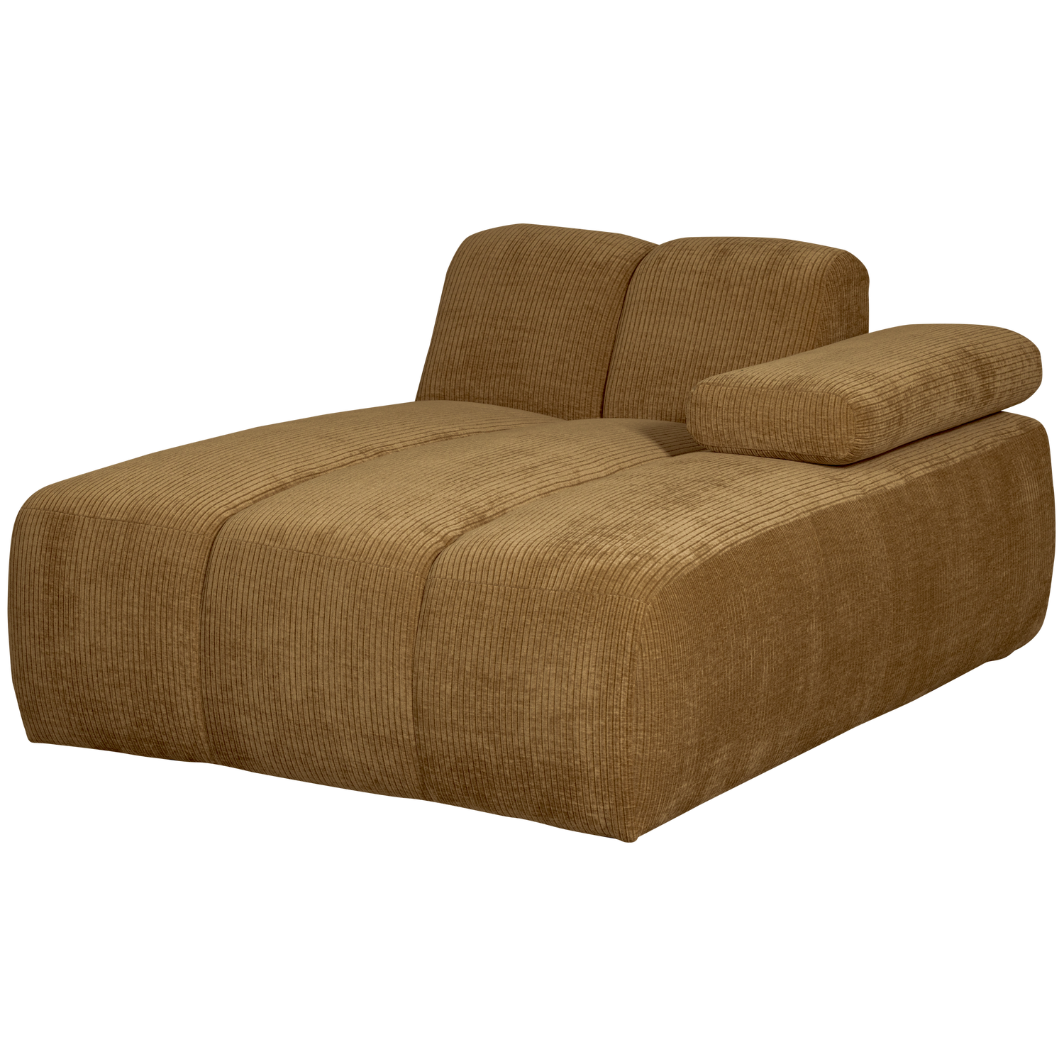 WOOOD Mojo Chaise Longue Elementenbank Rechts - Ribstof - Honing Geel