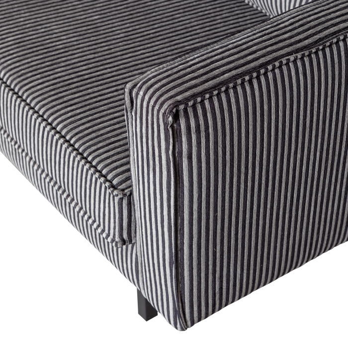 WOOOD Rodeo 3-Zits Bank - Streep - Zwart|Grijs - 85x277x86 cm,