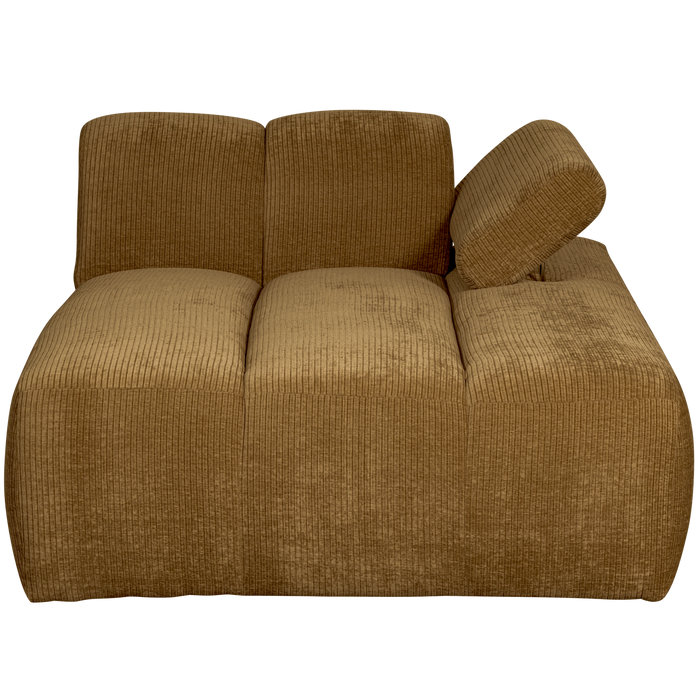 WOOOD Mojo Chaise Longue Elementenbank Rechts - Ribstof - Honing Geel