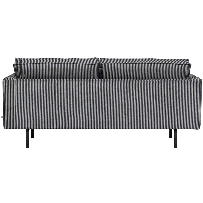 WOOOD 2,5-Zits Bank Rodeo - Streep - Zwart|Grijs - 85x190x86 cm