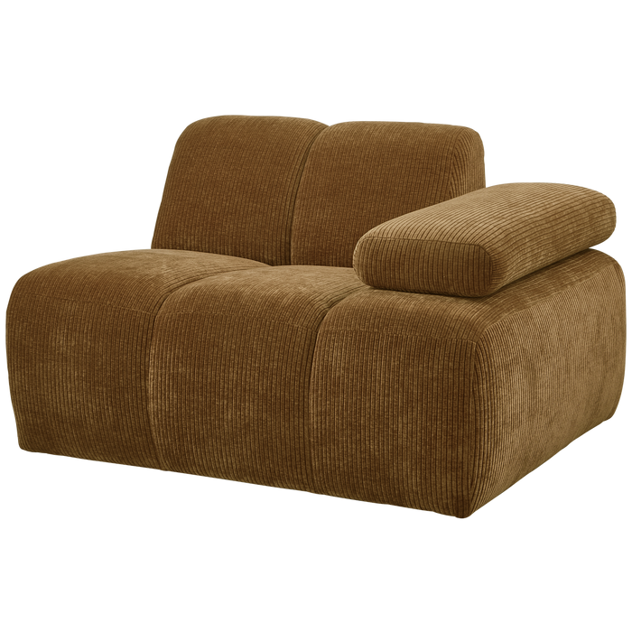 WOOOD Mojo 1-Zits Bank Met Arm Rechts - Ribstof - Geel - 74x120x97