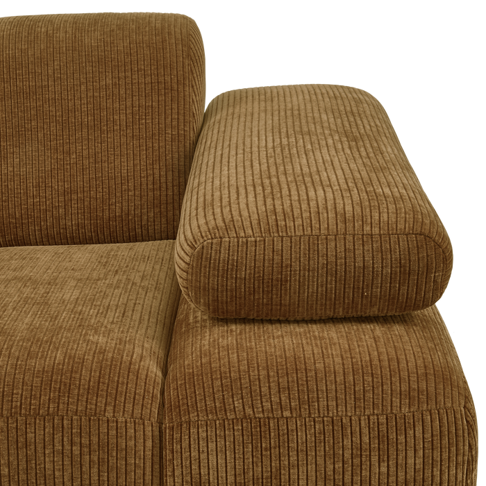 WOOOD Mojo 1-Zits Bank Met Arm Rechts - Ribstof - Geel - 74x120x97