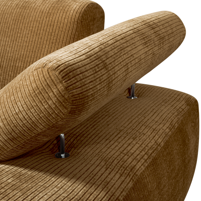 WOOOD Mojo Chaise Longue Elementenbank Rechts - Ribstof - Honing Geel