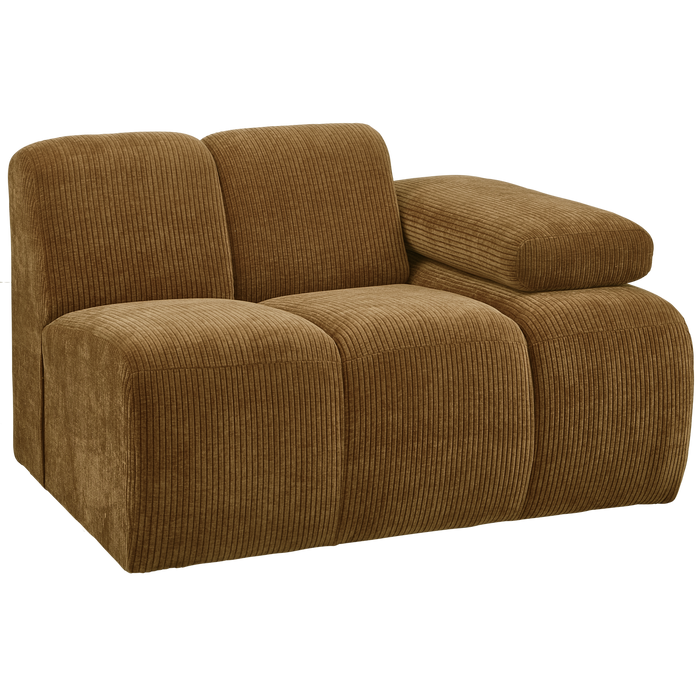 WOOOD Mojo 1-Zits Bank Met Arm Rechts - Ribstof - Geel - 74x120x97