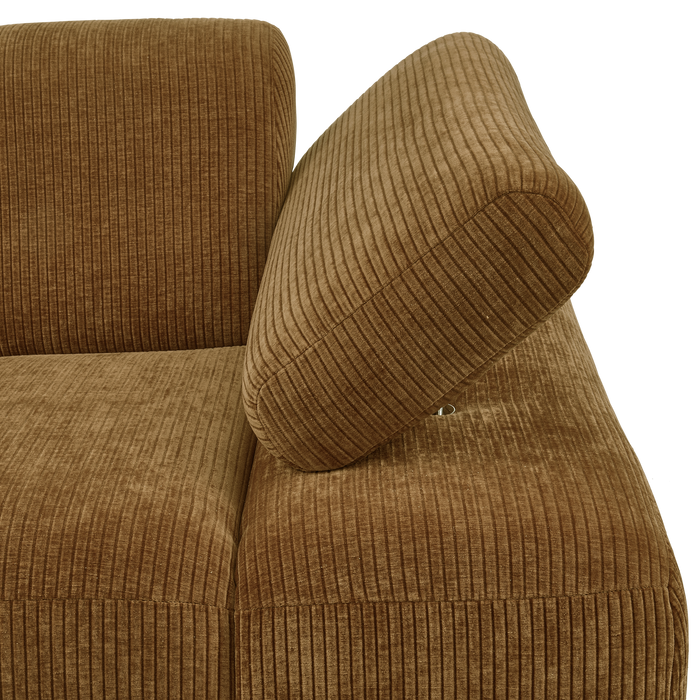 WOOOD Mojo 1-Zits Bank Met Arm Rechts - Ribstof - Geel - 74x120x97