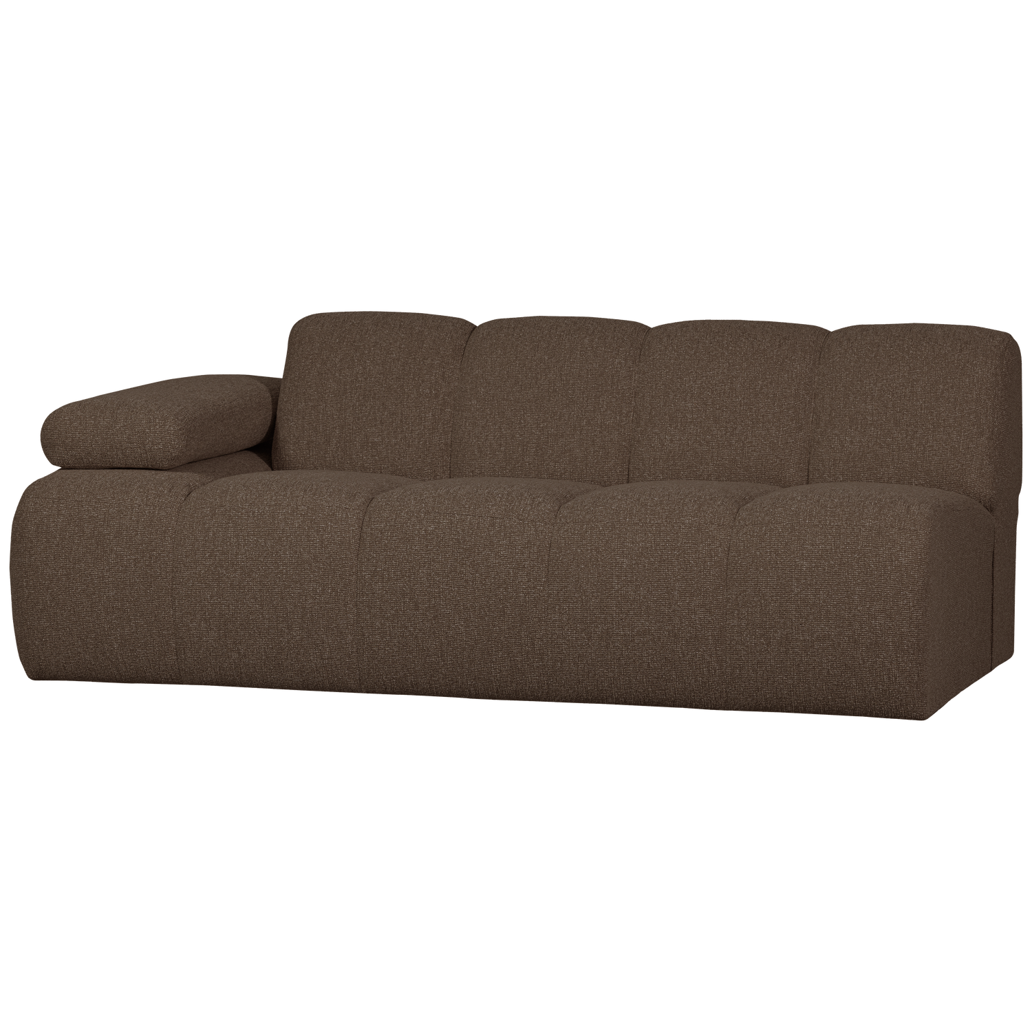 WOOOD Mojo 2-Zits Bank Met Arm Links - Bouclé - Bruin - 74x200x97