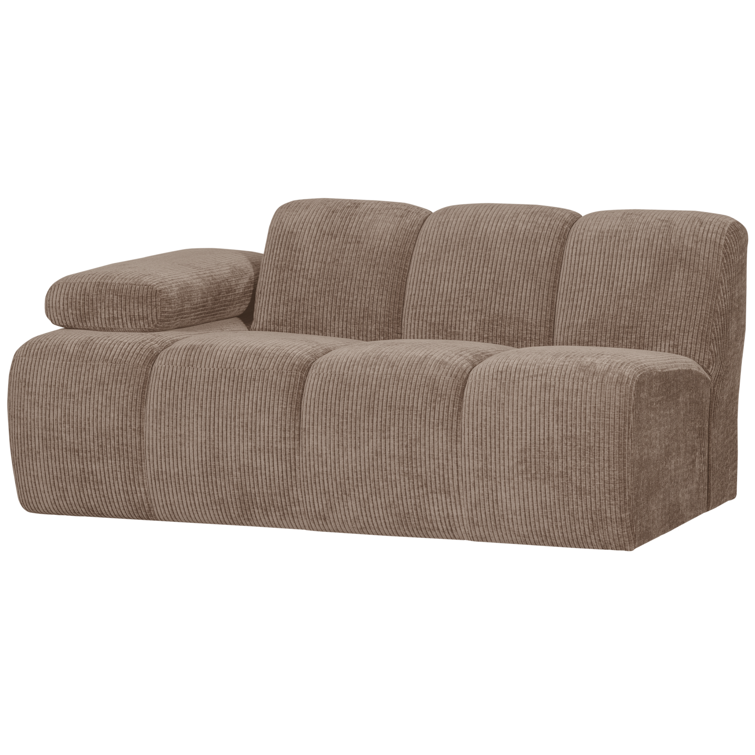 WOOOD Mojo 1,5-Zits Bank Met Arm Links - Ribstof - Zand - 74x160x97