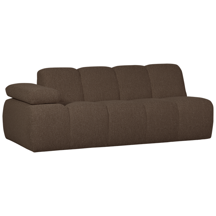 WOOOD Mojo 2-Zits Bank Met Arm Links - Bouclé - Bruin - 74x200x97