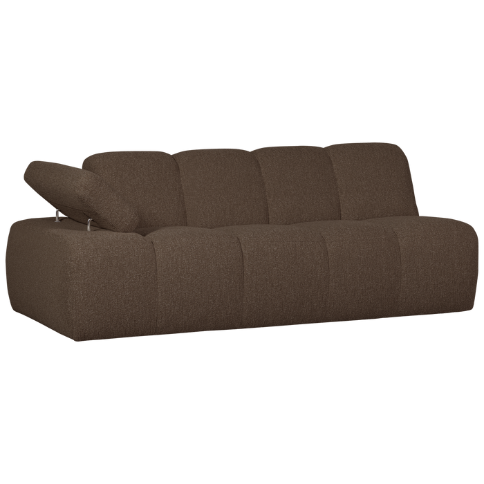 WOOOD Mojo 2-Zits Bank Met Arm Links - Bouclé - Bruin - 74x200x97