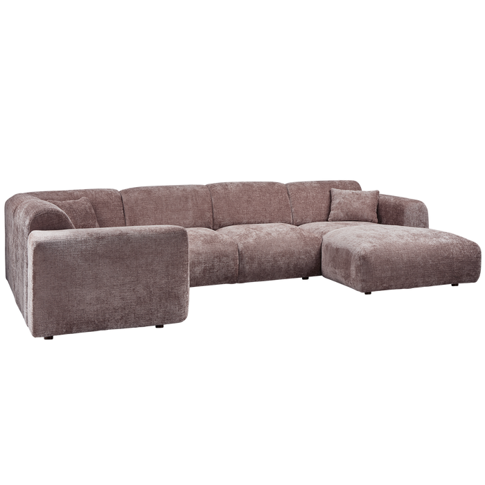 WOOOD hoekbank links Cloud - Chenille - Taupe - 80x345x198 cm