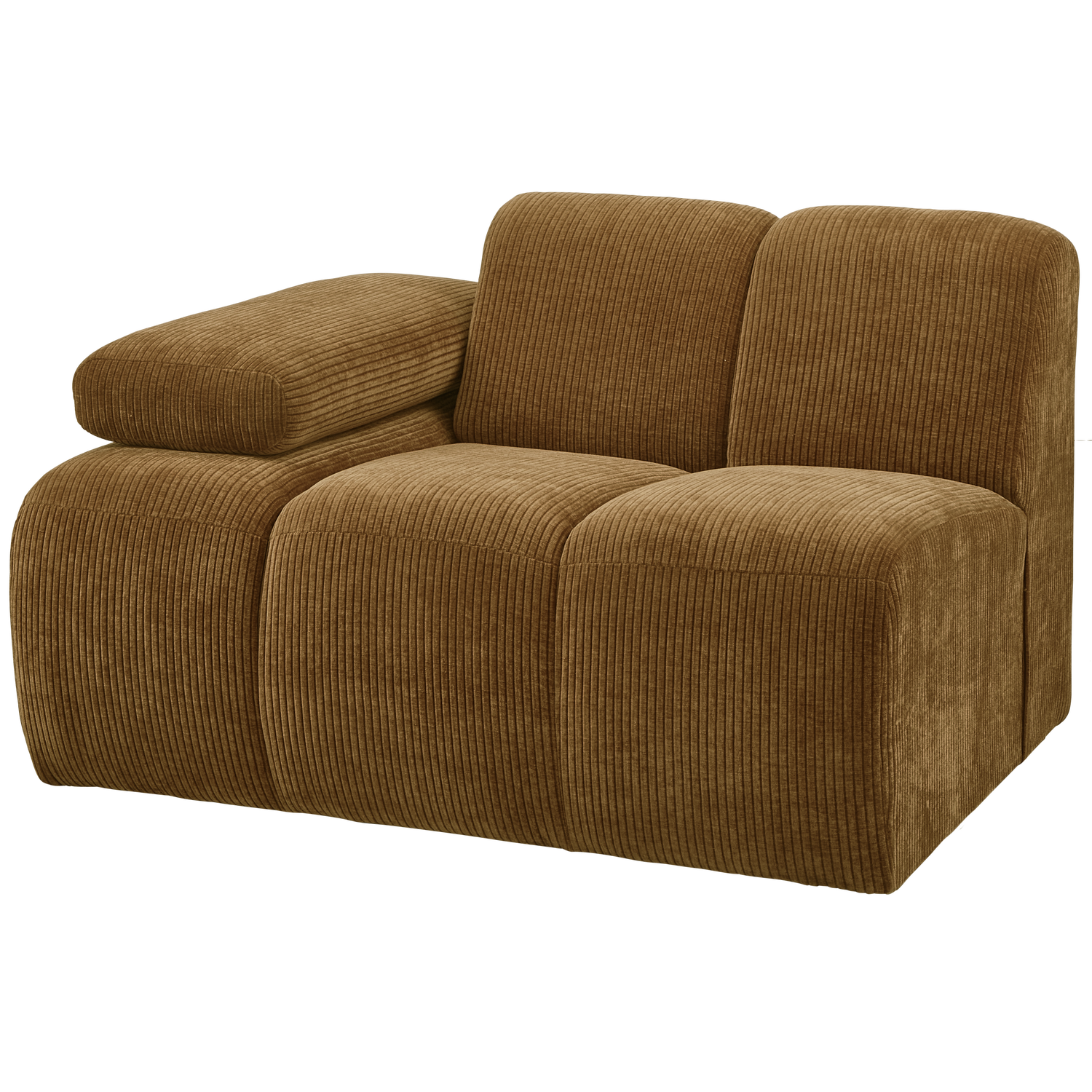 WOOOD Mojo 1-Zits Bank Met Arm Links - Ribstof - Geel - 74x120x97