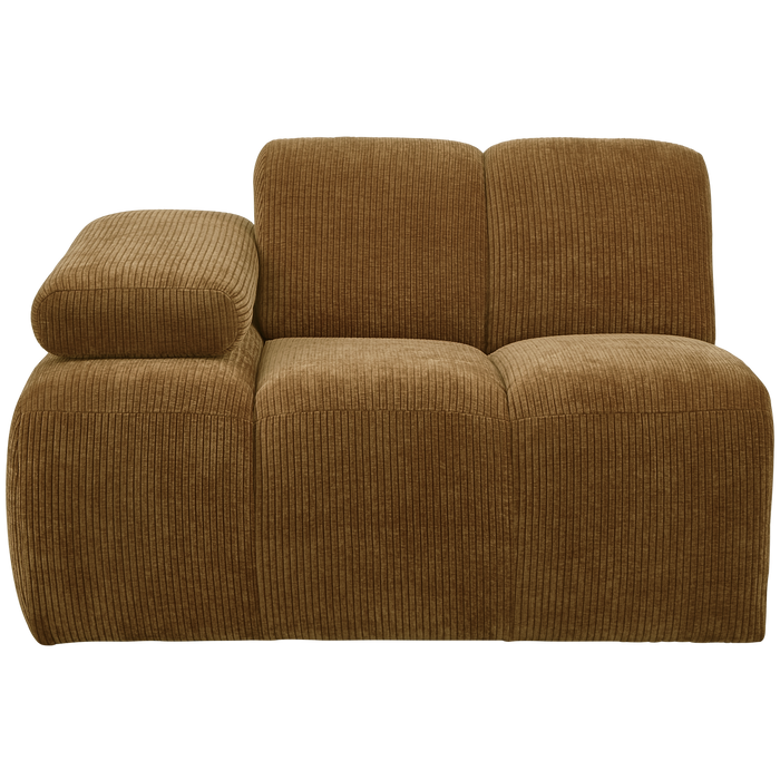 WOOOD Mojo 1-Zits Bank Met Arm Links - Ribstof - Geel - 74x120x97