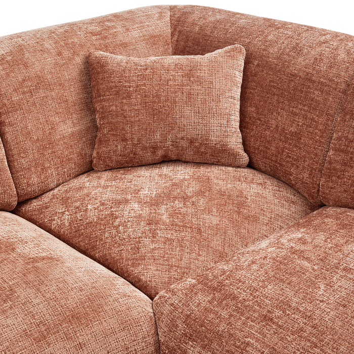 WOOOD hoekbank rechts Cloud - Chenille - Terra - 80x345x198 cm