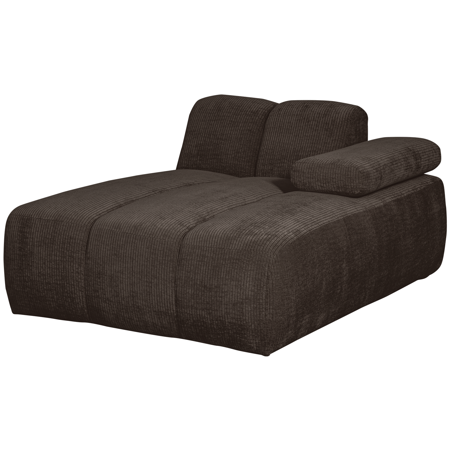 WOOOD Mojo Chaise Longue Elementenbank Rechts - Ribstof - Bruin