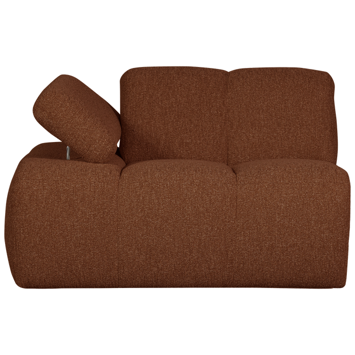 WOOOD Mojo 1-Zits Bank Met Arm Links - Bouclé - Roest Bruin Melange