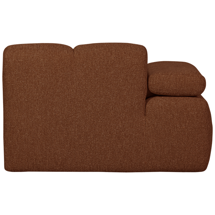 WOOOD Mojo 1-Zits Bank Met Arm Links - Bouclé - Roest Bruin Melange