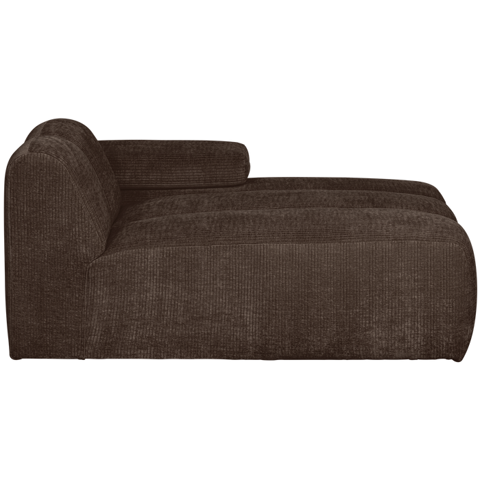 WOOOD Mojo Chaise Longue Elementenbank Rechts - Ribstof - Bruin