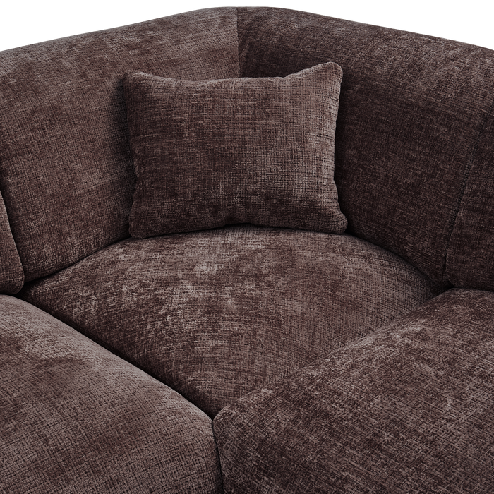 WOOOD hoekbank rechts Cloud - Chenille - Warm Bruin - 80x345x198 cm