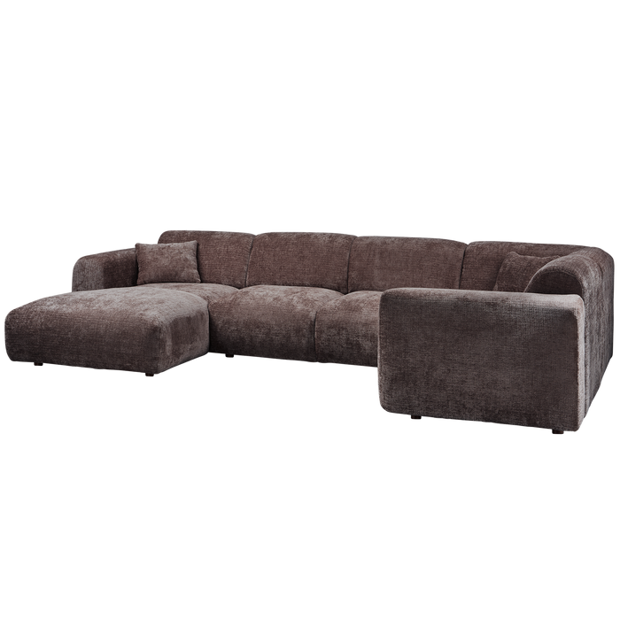 WOOOD hoekbank rechts Cloud - Chenille - Warm Bruin - 80x345x198 cm