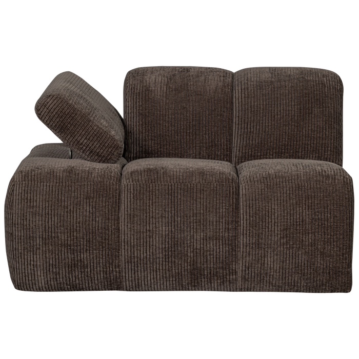 WOOOD Mojo 1-Zits Bank Met Arm Links - Ribstof - Bruin - 74x120x97